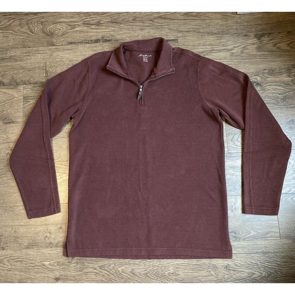 Eddie Bauer Other - Mens Eddie Bauer long sleeve 1/4 quarter zip pullover brown/maroon size XL Tall